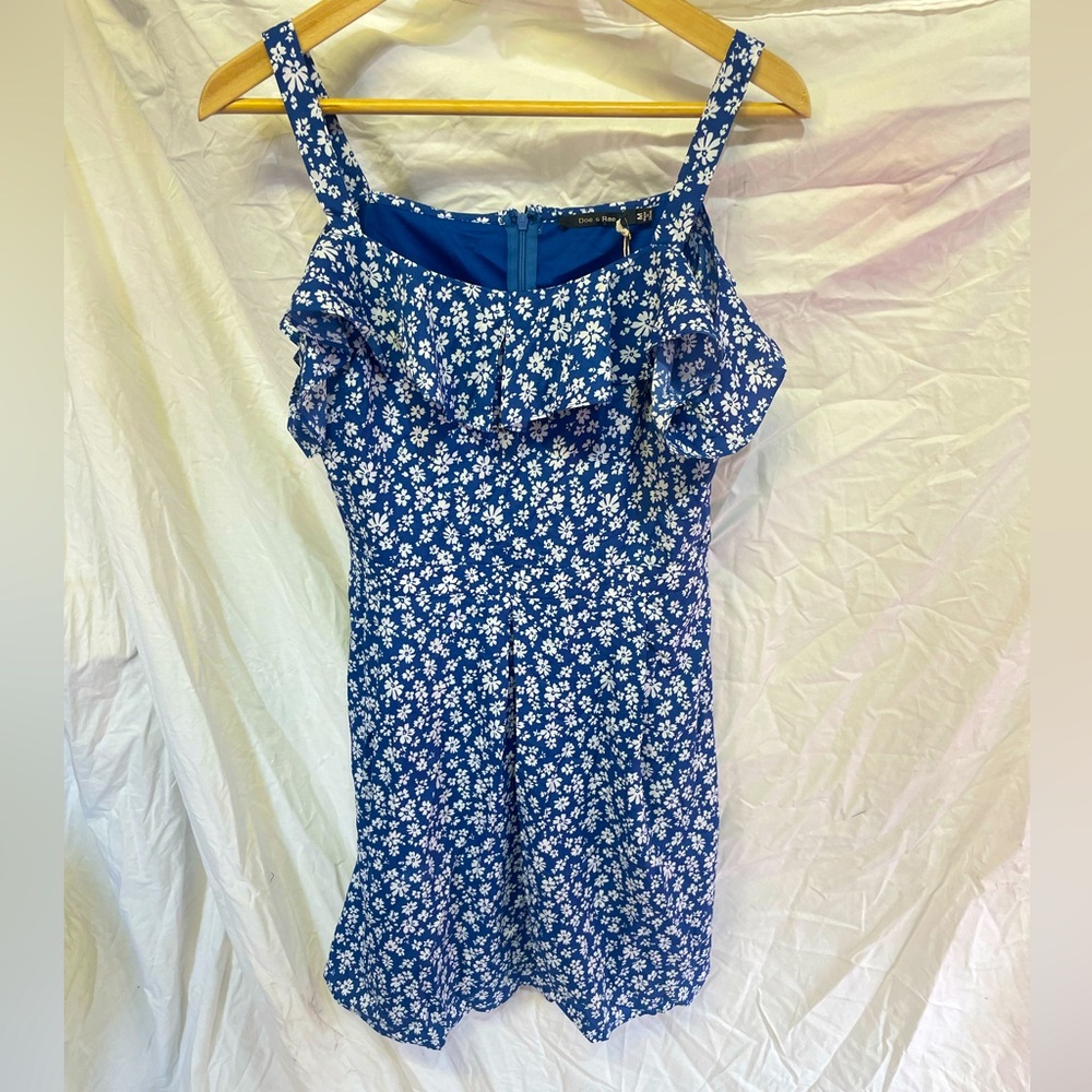 Doe and Rae dress blue and white nwt size medium